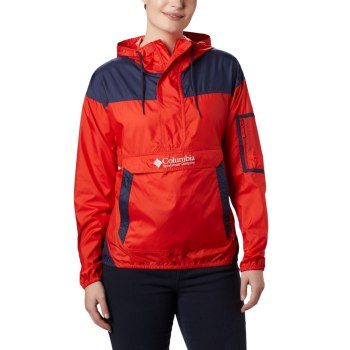 Columbia Challenger Windbreaker, Chamarras Naranjas Azul Marino Para Mujer | 581246-ONI